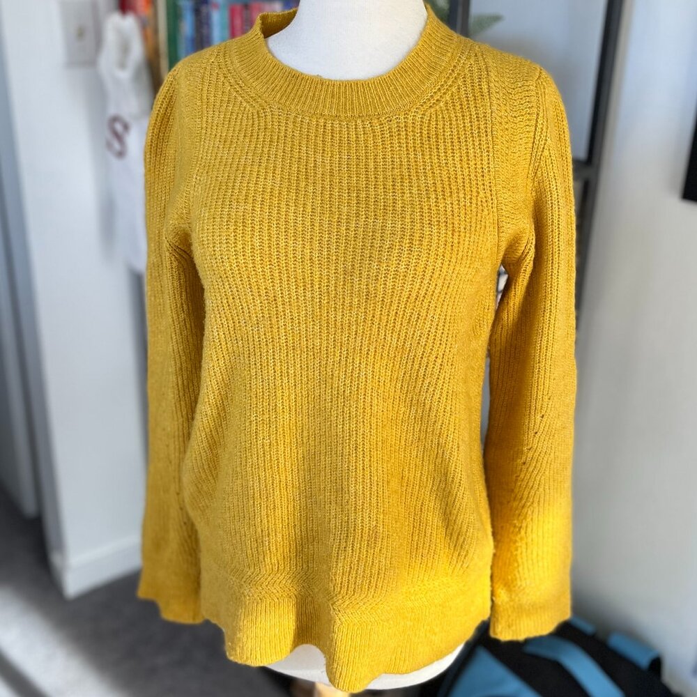 Topshop Mustard Yellow Mock Neck Sweater size 6